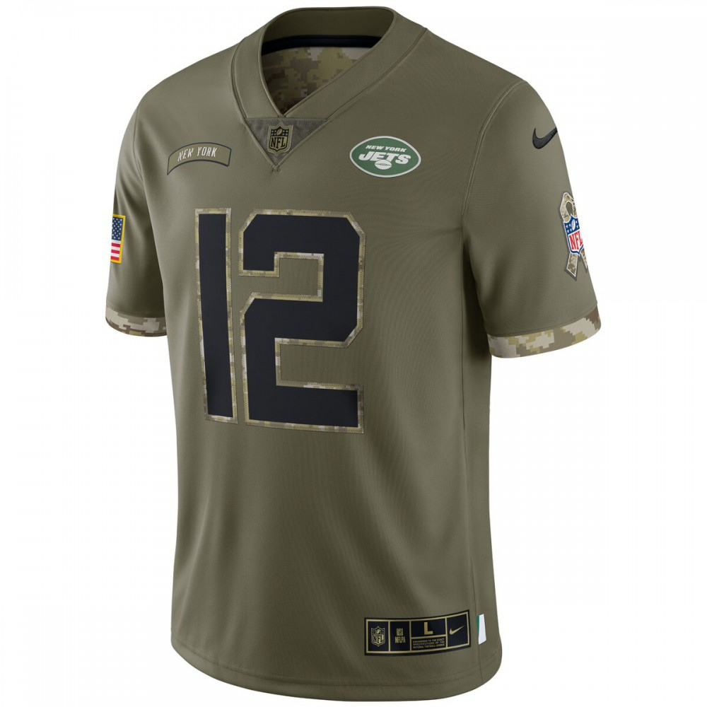Joe Namath New York Jets 2022 Salute To Service Retired Player Limited Jersey - Olive-GridironStore